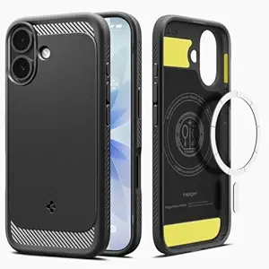 Spigen Rugged Armor MagFit Back Cover Case for iPhone 17 - Matte Black