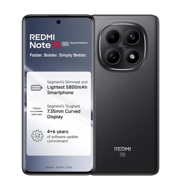 Redmi Note 15 SE 5G Smartphone, Carbon Black, 8GB RAM, 256GB