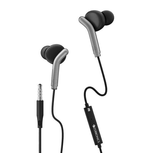 ZEBRONICS Bro in Ear Wired Earphones with Mic, 3.5mm Audio Jack