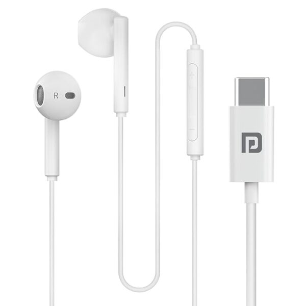Portronics Conch Theta C in Ear Type C Wired Earphones (White)