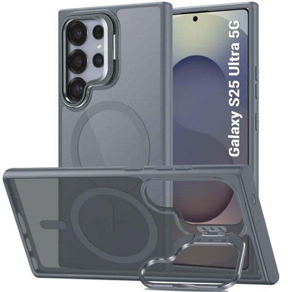 Hybrid Matte Frosted Back Cover Case for Samsung Galaxy S25 Ultra 5G - Translucent Grey