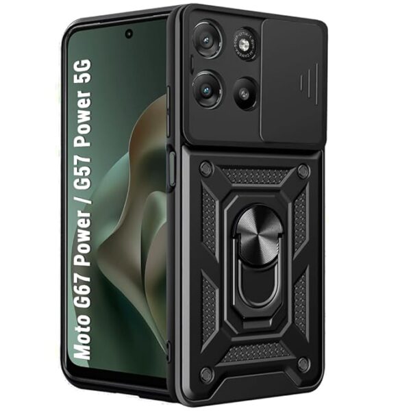 TheGiftKart Tough Armor Bumper Back Cover Case for Motorola Moto G67 Power / G57 Power 5G