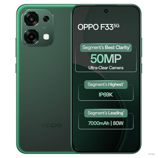 Oppo F33 5G Smartphone (8GB RAM, 256GB Storage, Forest Green)