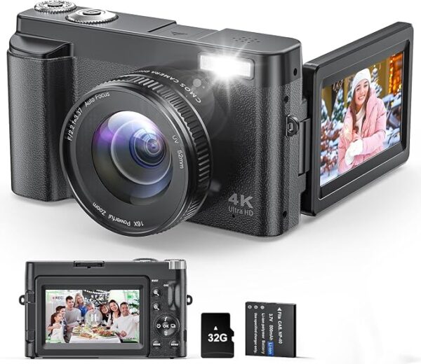 48MP 4K Digital Camera for Photography & Video - Black