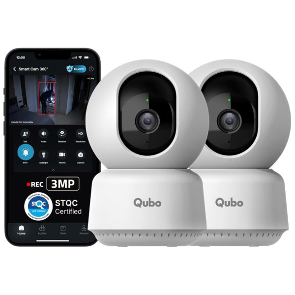 Qubo Smart 360° 4MP [Ultra 2K] Wi-Fi Security Camera [2026 Edition] by Hero Group