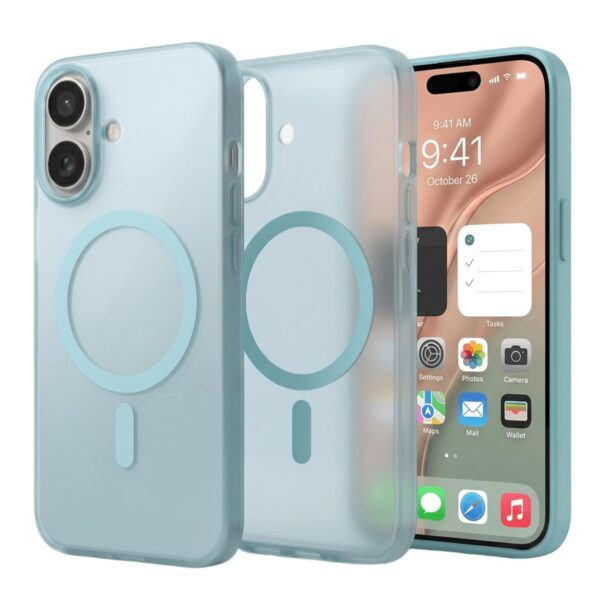 amazon basics Luxury Paper Thin Case Cover (Light Blue, iPhone 17)