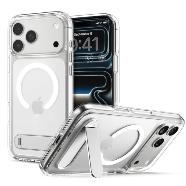 Spigen Ultra Hybrid MagFit Back Case Compatible with iPhone 17 Pro (TPU + Poly Carbonate | Clear White)