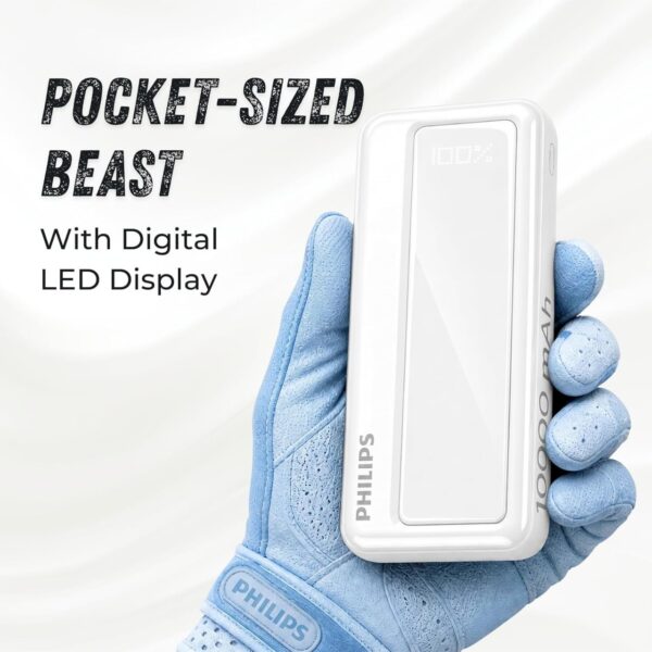 Philips 10000mAh 22.5W Fast Charging Power Bank (Alba White)